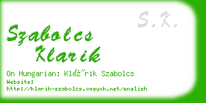 szabolcs klarik business card